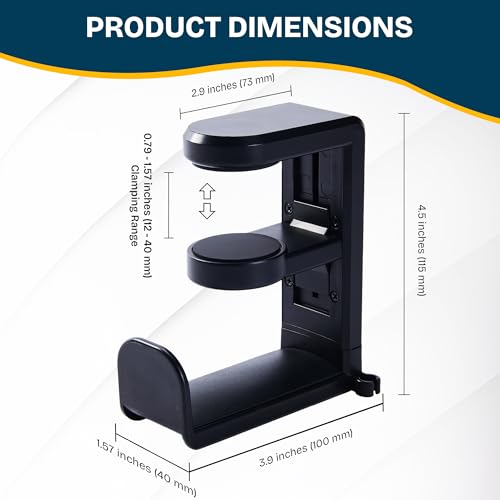 Headphone Stand for Desk - Clamp On Headset Holder with 360° Rotation & Cable Management - Universal Desktop Headphone Hanger Hook for All Headsets