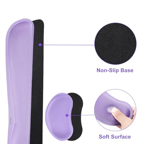 MOSISO Keyboard Mouse Pad Set, Gaming Mouse Pad&Keyboard Wrist Rest&Wrist Rest, Ergonomic Wristrests with Memory Foam Home Office Easy Typing Cushion Non-Slip Mousepad, Purple - color: Purple