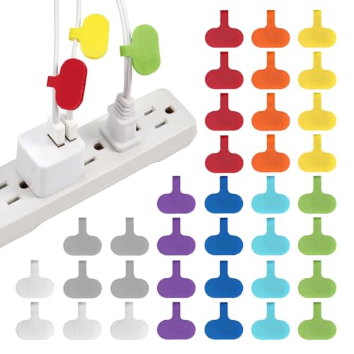 Wrap-It Storage - Cable Labels - Oval, Multi-Color (36 Pack) - Write-On Wire Tags for Cord Identification with Power Strips Behind Desks and TVs - color: Assorted Colors, size: Oval