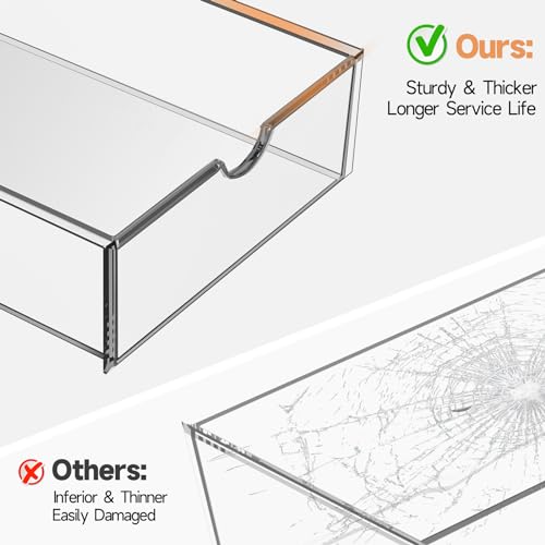 Makeup Drawer Storage Organizer with 16 Drawers, 4 Set Acrylic Office Desk Organization and Storage, Dustproof Drawer Organizer for Makeup, Office, Countertop, Jewelry, Pen, Desktop, Bathroom, Bedroom - size: 16 Drawers