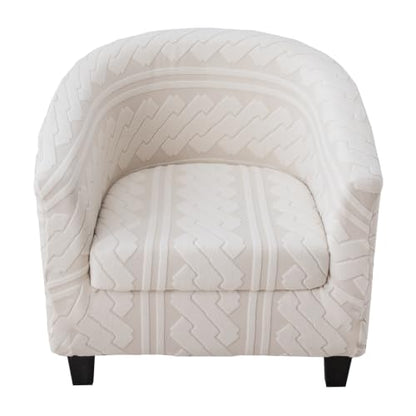 KRFOONN Club Chair Slipcover 2 Piece Stretch Jacquard Round Barrel Chair Covers Removable Tub Chair Slipcover with Elastic Bottom Chair Coverings Furniture Protector Cover for Living Room, T3 - color: Color T3