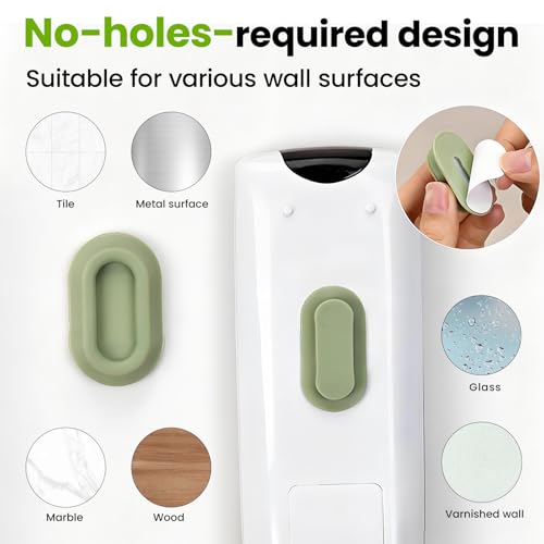 Magnetic Remote Control Wall Mount - Set of 4 Silicone Self-Adhesive Storage Boxes for TV & Air Conditioner Remotes, TV Organizer Back (Multi Color)