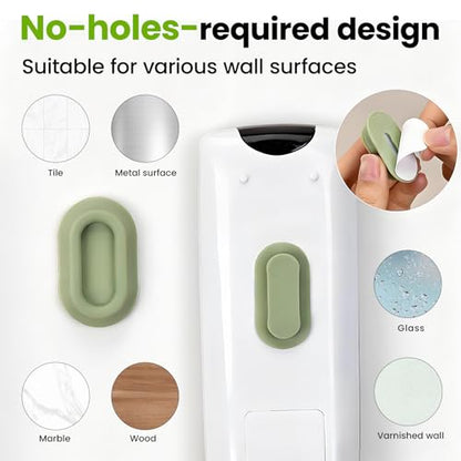 Magnetic Remote Control Wall Mount - Set of 4 Silicone Self-Adhesive Storage Boxes for TV & Air Conditioner Remotes, TV Organizer Back (Multi Color)