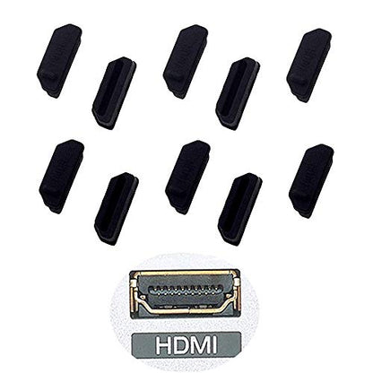 Silicone 10Pcs HDMI Anti-Dust Cover Plugs Protector Stopper Cap for Female Port Black for TV,Computer,Other Devices.