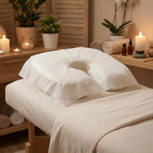 300 Pcs Disposable Face Cradle Covers for Massage Chairs Headrest Covers | Non Woven Fabric , for Massage Table, Ultra Soft, Non Sticking, Face Head Rest Covers, Face Cushion Cover