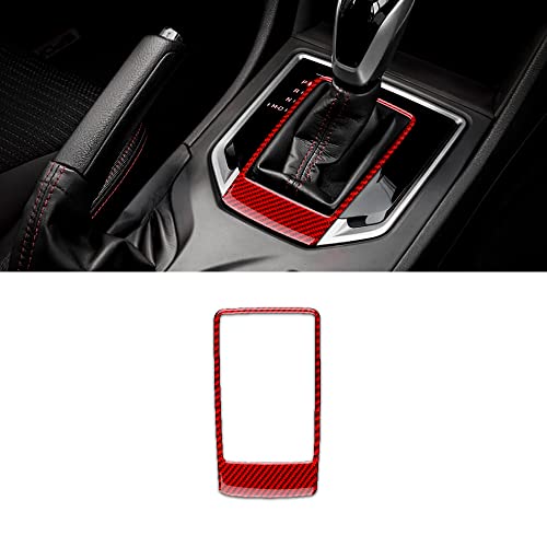 AIRSPEED Carbon Fiber Car Gear Shift Knob Panel Cover Center Console Sticker Interior Trim for Subaru Impreza 2017-2023 Crosstrek 2018-2023 Accessories (Red) - color: Center Panel Cover-Red