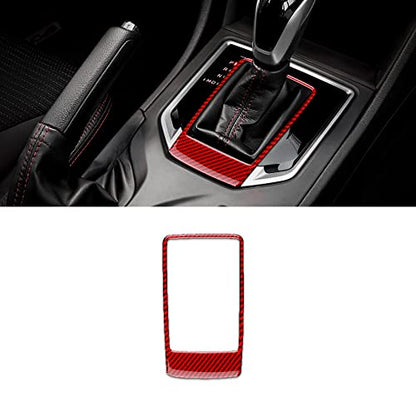 AIRSPEED Carbon Fiber Car Gear Shift Knob Panel Cover Center Console Sticker Interior Trim for Subaru Impreza 2017-2023 Crosstrek 2018-2023 Accessories (Red) - color: Center Panel Cover-Red