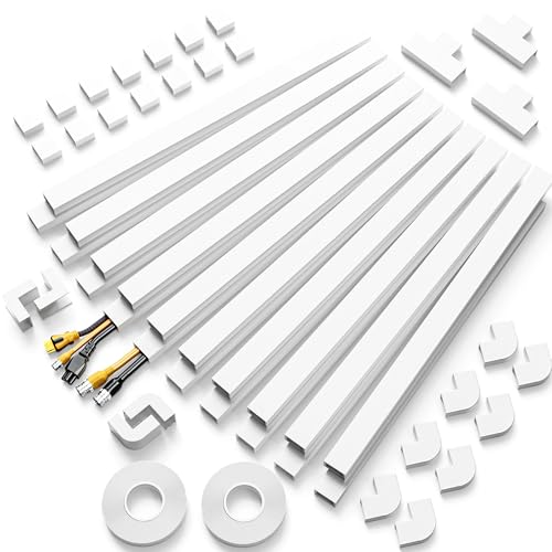 Delamu Cable Hider, 315in Cord Covers for 2-3 Wires on Wall, TV Cord Hider Wall, Paintable Wire Hiders Wire Covers for TV Cords on Wall, Easy Mount Cable Cover Raceway Kit, W0.95 H0.55in, White - color: White, size: 315in L x 0.95in W x 0.55in H