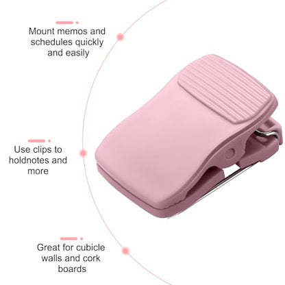Chiisong Cubicle Clips Fabric Panel Cubicle Accessories Fabric Partition Panel Messages Hooks Office Photos Wall Clips for Notes Memos (Pink,15 Pcs) - color: Pink
