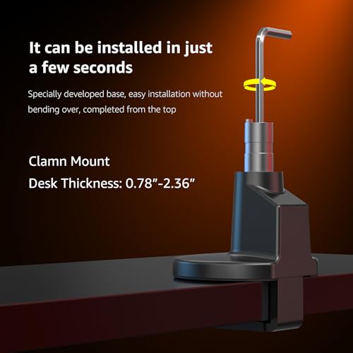 Monitor Arm Stand, 24 to 43 Inch Single Monitor Mount, C Clamp Only, Mechanical Spring Desk Mount, Holds 6.6-26.4 lbs, Fit 75x75/100x100 VESA,(Black) - color: black