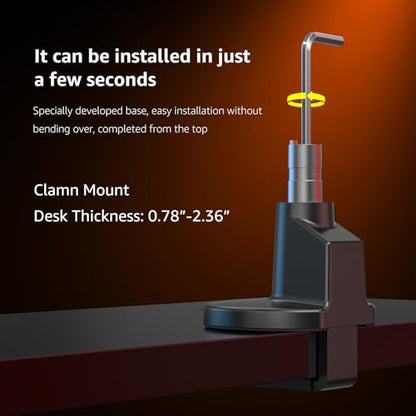 Monitor Arm Stand, 24 to 43 Inch Single Monitor Mount, C Clamp Only, Mechanical Spring Desk Mount, Holds 6.6-26.4 lbs, Fit 75x75/100x100 VESA,(Black) - color: black