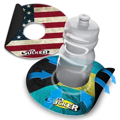 Lil Sucker Flag Suction Ring - Non-Tipping, Anti-Spill Can Drink Holder for Boats, Trucks, RVs, ATVs, Home & Outdoors - Secure Your Drinks and Prevent Spills With Non Slip Cup Coaster - Flag Pack of 2 - color: Flag