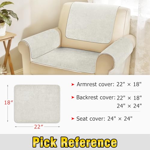 Couch Arm Covers, Sofa Arm Covers, Waterproof Armrest Cover for Sofa, Loveseat, Armchair, Anti-Slip Recliner Arm Cover, Headrest Cover, Arm Chair Covers Set of 2 (Beige, 22"×18") - color: Beige, size: 22" x 18" - 2 pcs
