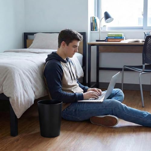 Mini Waste Basket - Durable Small Plastic Garbage Trash Can Bin - Lidless Open-Top, Slim Profile for Compact Spaces - Suitable for Home, Bathroom, Office, Bedroom, Kitchen and More, Black - color: Black