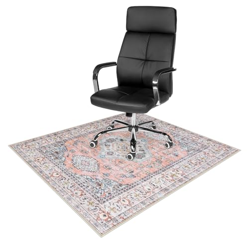 Anidaroel 36"x48" Chair Mat for Hardwood Floor/Tile Floor, Desk Chair Mat for Home Office, Under Desk Rug for Rolling Chair, Anti-Slip Office Rugs for Rolling Chairs, Large Floor Protector Rug - color: Terracotta, size: 36"x48"