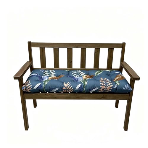 Outdoor Bench Cushions Garden Bench Cushion Floral Chair Pad 40 x 20 in Replacement Seat Pad for Garden Patio Blue Leaf - color: Blue