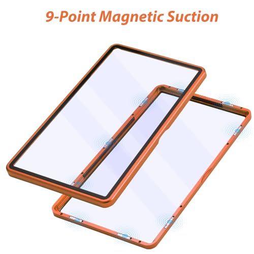 ZINHO Graded Card Case Magnetic Aluminum Alloy Slab Protector Display Case Fits 35PT PSA/CGC/CSG Cards, UV Protection (Orange) - color: Orange, style: PSA Card Case