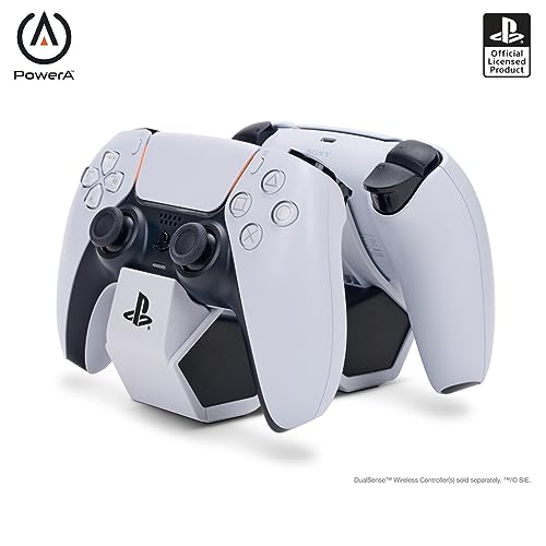 PowerA Twin Charging Station for Dualsense Wireless Controllers, Dualsense Controller Charging, Charge, Sony PlayStation, PS5, Officially Licensed - PlayStation 5 - style: Dual Charging