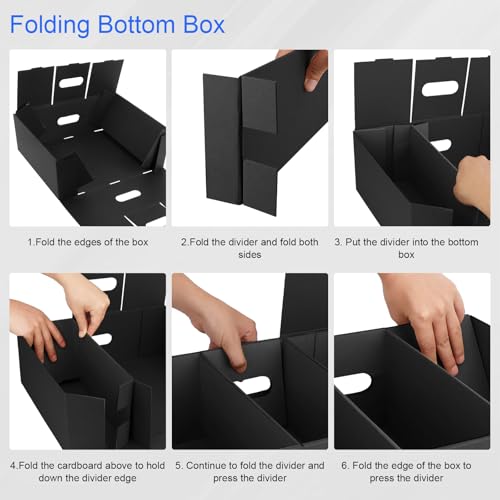 AOBOPLE CD Storage Boxes,5 Pack Stackable CD Organizer Box with Lid,3-Compartment CD Case Holder with Clear Window,Totol Holds 450 Jewel Cases,16.22 x 12.48 x 5.91 inches Cardboard Media Storage - style: 5 Pack 3 Compartment