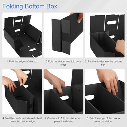 AOBOPLE CD Storage Boxes,5 Pack Stackable CD Organizer Box with Lid,3-Compartment CD Case Holder with Clear Window,Totol Holds 450 Jewel Cases,16.22 x 12.48 x 5.91 inches Cardboard Media Storage - style: 5 Pack 3 Compartment