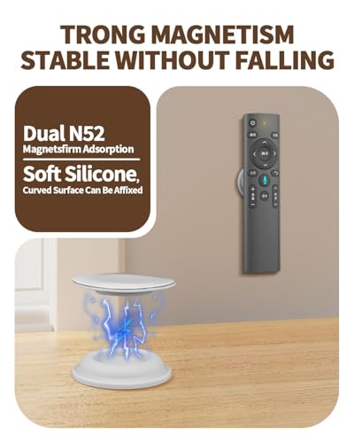 6 Pack Magnetic Remote Control Holder – Upgraded Silicone Magnetic Wall Mount for TV, Fan & Air Conditioner Remotes – Self-Adhesive, No-Drill Remote Control Holder Wall Mount - color: Circle White+Black+Grey
