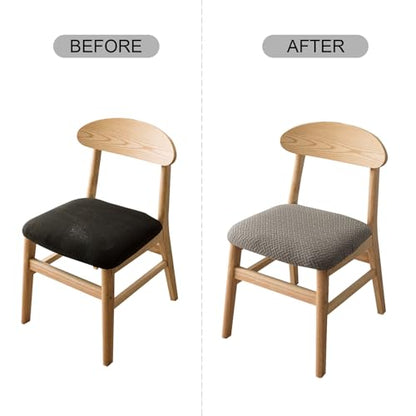 Genina Seat Covers for Dining Room Chair Seat Slipcovers Kitchen Chair Covers (Gray, 6 Pcs) - color: Grey, size: 6 PCS
