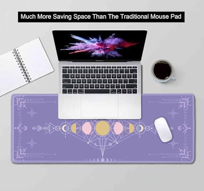 Pastel Purple Moon Phase Desk Mat Cute, Goth Witchy Celestial Large Gaming Mouse Pad, Extended Mousepad Desk Pad for Women Gamer Office, Computer Accessories, Tarot Alter Mat, 31.5 X 11.8 in - color: Pastel Purple Moon Phase