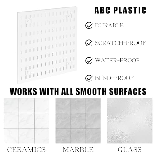 Premium Pegboard Combination Kit, White Pegboard Wall Organizer with 4 Small Plastic Panels and 38 Accessories, Ideal for Craft Room, Bathroom, Nursery Storage, and Office (22"*22")
