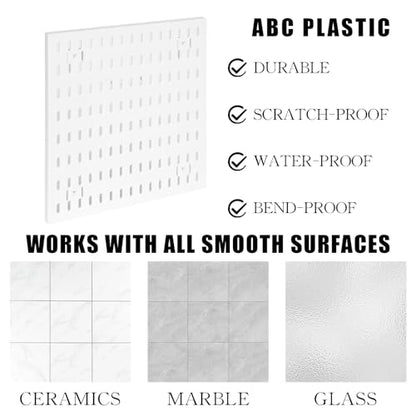 Premium Pegboard Combination Kit, White Pegboard Wall Organizer with 4 Small Plastic Panels and 38 Accessories, Ideal for Craft Room, Bathroom, Nursery Storage, and Office (22"*22")