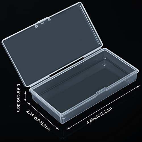 SATINIOR 24 Packs Small Clear Plastic Beads Storage Containers Box with Hinged Lid for Storage of Small Items, Crafts, Jewelry, Hardware (4.8x2.44x0.9 Inches) - size: 4.8 x 2.44 x 0.9 in