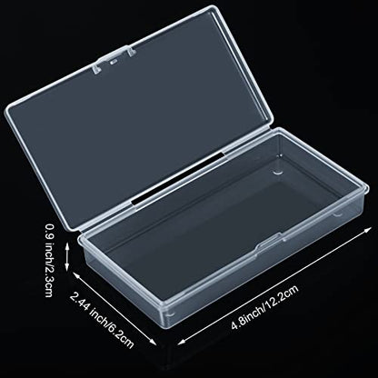 SATINIOR 24 Packs Small Clear Plastic Beads Storage Containers Box with Hinged Lid for Storage of Small Items, Crafts, Jewelry, Hardware (4.8x2.44x0.9 Inches) - size: 4.8 x 2.44 x 0.9 in