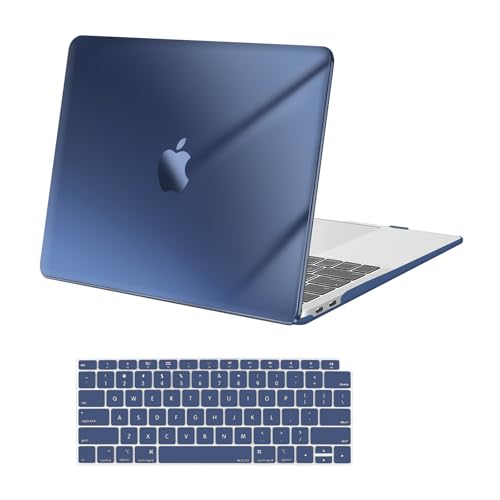 MOSISO Compatible with MacBook Air 13 inch Case M1 2021 2020 2019 2018 Release A2337 A2179 A1932 Touch ID, Plastic Hard Shell Cover&Keyboard Cover for MacBook Air 13.3 inch Case M1, Crystal Midnight - color: Crystal Midnight
