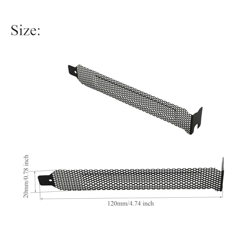 7pcs New Black PCI Slot Cover Dust Filter Hard Steel Blanking Plate, Vented Slot Covers with Screws for Computer Cases