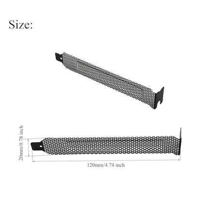 7pcs New Black PCI Slot Cover Dust Filter Hard Steel Blanking Plate, Vented Slot Covers with Screws for Computer Cases