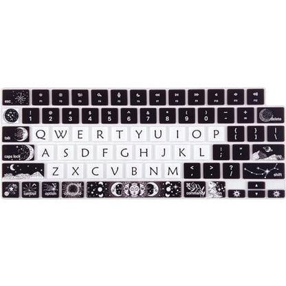 Cute Silicone Keyboard Cover for 2021-2024 MacBook Air 13.6" 15" A2941 A3114 A2681 A3113, MacBook Pro 14" 16" A2442 A2779 A2918 A2992 A2485 A2780 A2991 A3112 A3401 A3406 M4 M3 M2 M1 Max, Sun and Moon - color: Sun and Moon