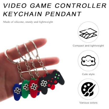 4PCS Video Game Controller Keychains, Mini Games Handle Keychain Pendant Favors, Games Controller Handle Key Ring Gift Charm for Women Men - color: 4pcs