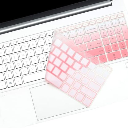 Keyboard Cover for 15.6 17.3 HP Laptop 17-cn 17-cp 15-fc 15-fd 15-eg 15-eh 15-er Series 15-fc0025dx fc0093dx 15-fd0023dx 15-fd0005dx 15t-fd100 15z-fc000 15t-eg300 17t-cn300/cn400 17-cn4033cl 17z-cp200 - color: GradientPink(Regular Letters)