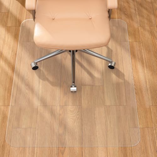 Tonaus Chair Mat for Hard Floor Office Chair Mat Desks Mats Large 48"×36" (3'x4'),Transparent Clear PVC Floor Protector for Home Office Study Wooden Floors, Not for Carpet - size: 36" x 48" for Hard