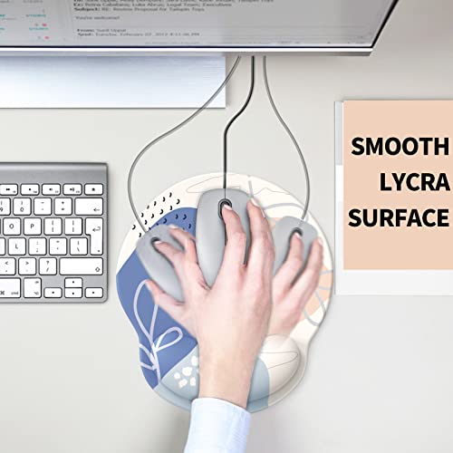 eulps Mouse Pad with Wrist Rest, Comfortable Computer Mousepad with Gel Wrist Support Smooth Surface and Non-Slip PU Base for Pain Relief, Laptop, Office & Home (Leafy Lushness) - color: Leafy Lushness