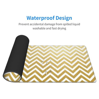 Golden Geometric Diagram Mouse Pad Large Gaming Mousepad Non-Slip Rubber Base Keyboard Mouse Mat for Laptop Keyboard Desktop 31.5 x 11.8 inch - color: Golden Geometric Diagram