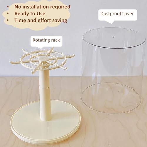 Rotating Display Case for Labubu Doll Keychains, Display Stand for Dolls, Storage case for Dolls, Dust and Moisture Proof, 360° Display - size: 6.6-inch