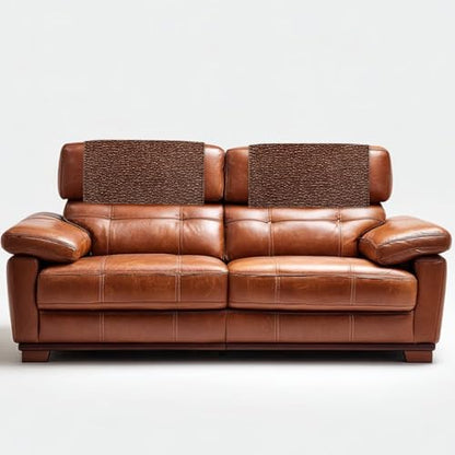 Brown Patterns Recliner Chair Covers for Headrest, Non Slip Head Rest Protector with Hook and Loop, Wear Resistant Sofa Head Protector, Well Fit Couch Slipcover, 2 Pack - color: Brown Patterns