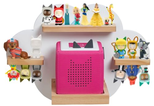 Cloud Toines Shelf, for TonieBox 1 and Toniebox 2 Tonies Wall Shelf Tonies Storage for 12-20 Toine Figures Characters Magnetic Shelf for Tonies Toniebox, Charging Station, Kids Play Room(White) - color: White