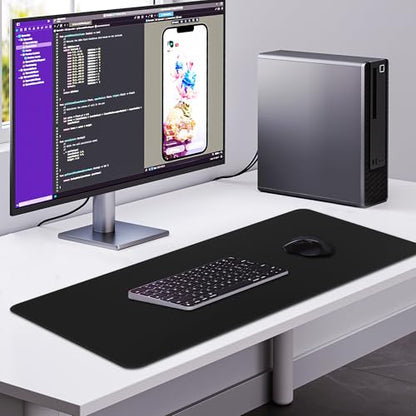 HGWALP Large Gaming Mouse Pad Extended XXL Mouse Mat Long Desk Pad with Stitched Edges for Keyboard Home Office Gaming Work Big Desk Pad (35.4x15.7IN,90x40) (Black) - color: Black