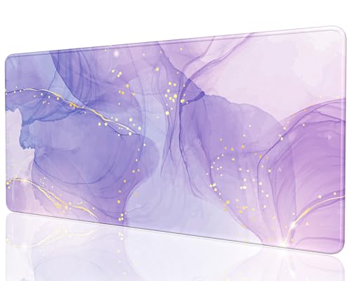 Desk Mat, 32" x 16" XXL Extended Large Gaming Mouse Pad, Desktop Decor Desk Pad, Cute Men Women Office Supplies and Accessories, XL Mouse Mat for Laptop & Keyboard, Minimalism Purple Marble - color: Minimalism Purple Marble, size: 32" x 16"
