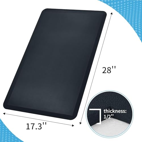 Art3d Anti Fatigue Mat - 1/2 Inch Cushioned Kitchen Mats - Comfort & Non Slip Cushion for Standing Desk, Office or Garage Floor (17.3"x28", Majolica Blue) - color: Majolica Blue, size: 28"L x 17.3"W x 0.5"Th