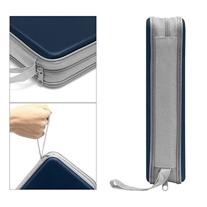 Siveit CD Case Holder, 80 Capacity CD/DVD Case Holders Wallet Hard Plastic CD DVD Disc Cases Storage Binder for Car Home Office Travel (Dark Blue) - color: Dark Blue