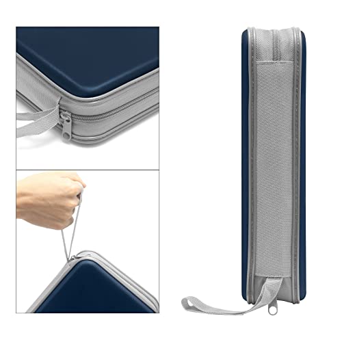 Siveit CD Case Holder, 80 Capacity CD/DVD Case Holders Wallet Hard Plastic CD DVD Disc Cases Storage Binder for Car Home Office Travel (Dark Blue) - color: Dark Blue