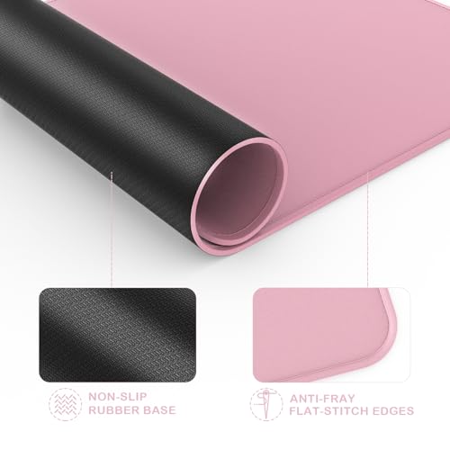 eulps Mouse Pad with Stitched Edge, Multiple Patterns Computer Mouse Pads with Non-Slip Rubber Base, Washable Cloth Mousepad, for Gaming, Laptop, PC (Pink) - color: 04Pink
