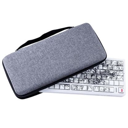 Hyekit 75% Keyboard Case, Hard Shell Travel Carrying Bag for 84 Key Magnetic Mechanical Gaming Keyboard, Compatible with Aula F75, Womier S-K80, Keychron K2, Redragon K673, RK R65 (Extra Space)